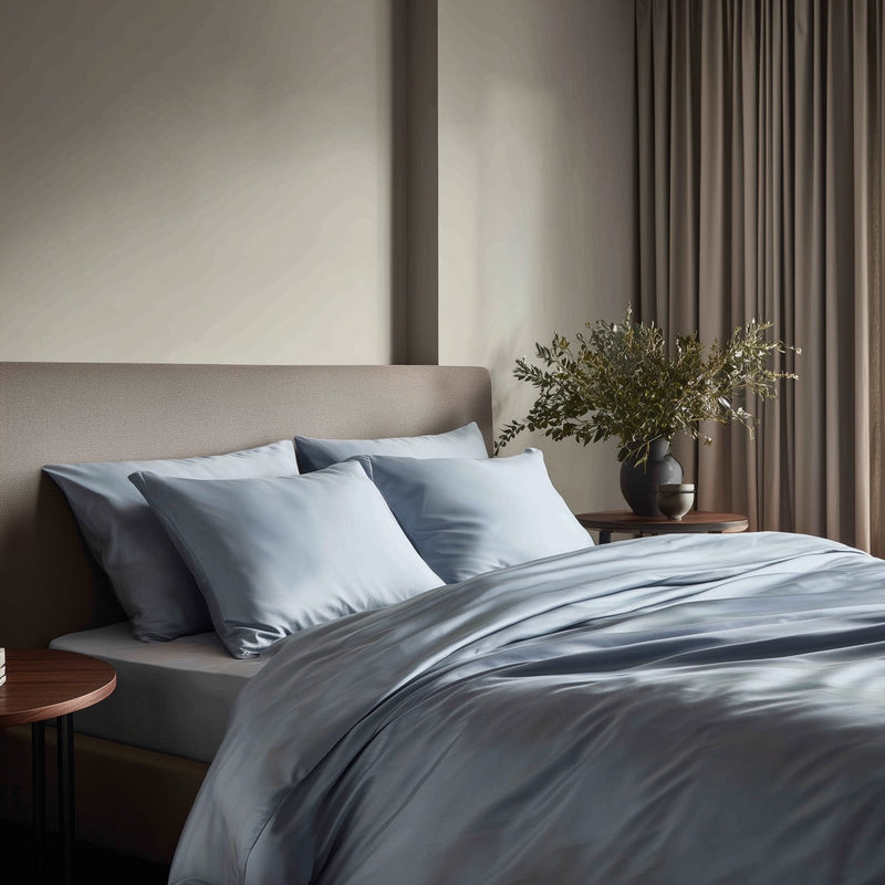 Himmelblåt Bambus Sengesæt